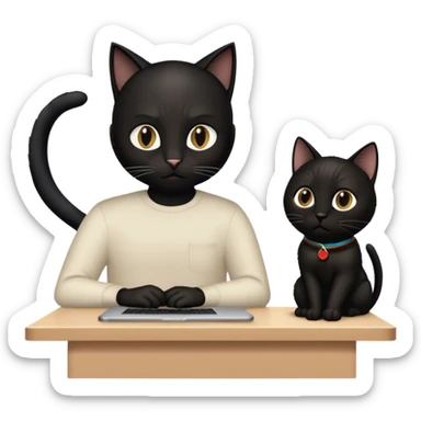 Black Cat talking to Steve Jobs  sticker
