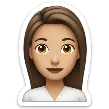 girl boss brown hair sticker