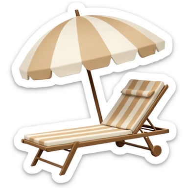 coconut beige sun lounger with matching beach umbrella sticker