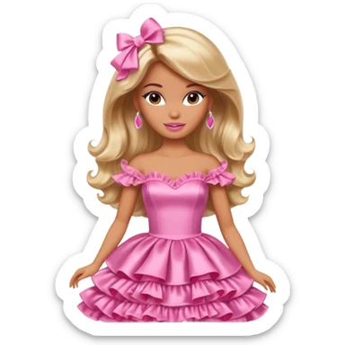 barbie girl dress color sticker