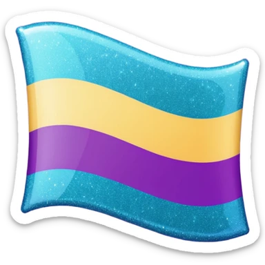 glitter cian and purple lgbtq sticker