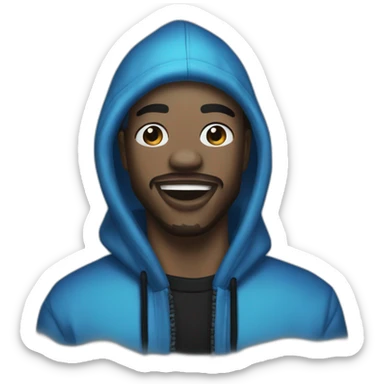 Blue flame rapper cool ice oute  sticker