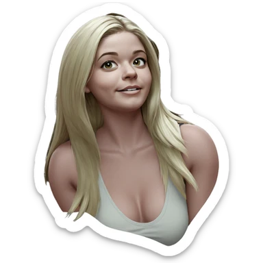 blonde girl looking at viewer sticker
