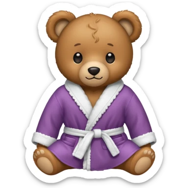teddy bear bathrobe sticker