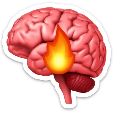 brain and fire, do not mix the emoji too much, put both emojis sticker