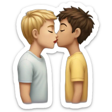 Boy kiss boy sticker