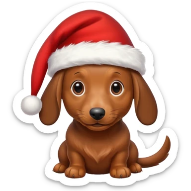 Christmas dachshund sticker