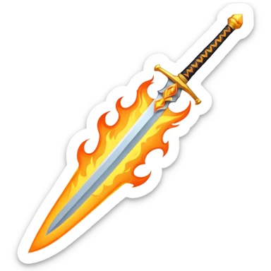 sword on fire emoji style
- Designs that remind you of the blade of Japanese animation extinction sticker