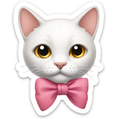 cat with a bow on ear sticker