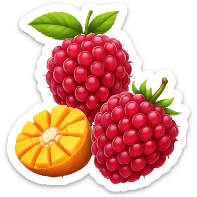 Create a raspberry with a mango texture sticker
