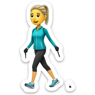 women Nordic Walking  sticker