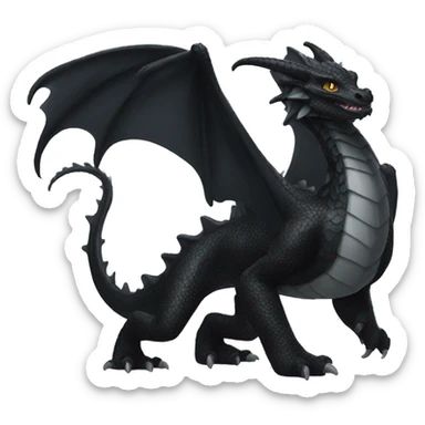 black dragon with white spot sticker