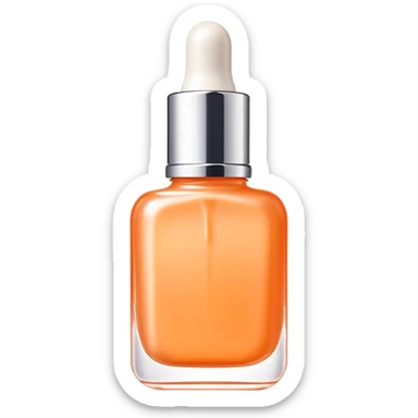 , pastel orange lip oil bottle with a subtle shimmer, giving off a luxurious and hydrating vibe. The bottle is slightly translucent with a soft orange hue sticker