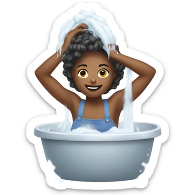 Washing hair girl sticker