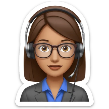 a woman in her 30´s, with medium brown straight hair, long. Grey eyes, working as an educator sticker