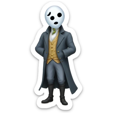 Nearly Headless Nick is a ghost in tattered noble attire with his head barely attached to his neck. Despite his eerie appearance, he carries an air of faded dignity. sticker