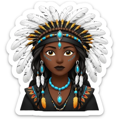 shaman woman in black clothes sticker