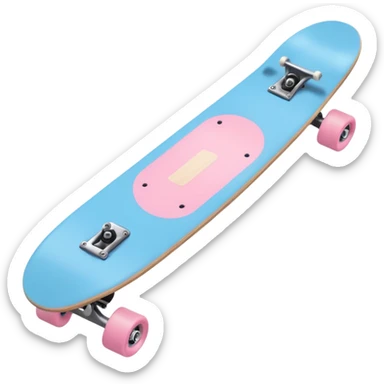 Blue and pink pastel skate board  sticker