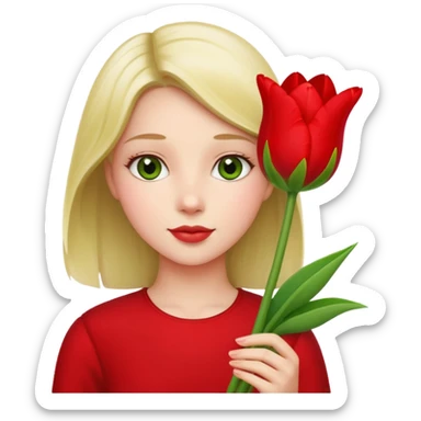 Fairytale girl holder tulip sticker