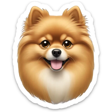Tan Pomeranian with white beard  sticker