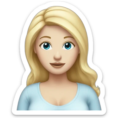 White Pregnant Woman With Blonde Hair And Blue Eyes sticker