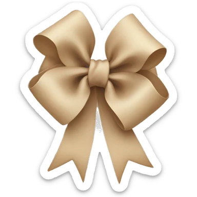 beige bow sticker