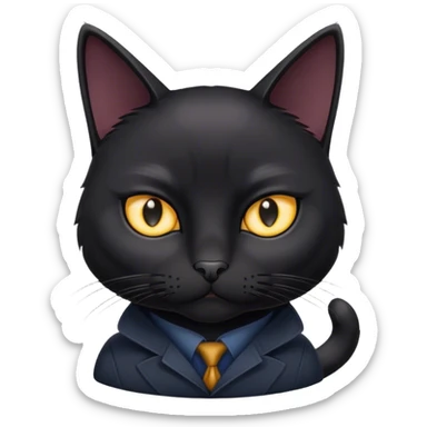a black cat who is a detective sticker