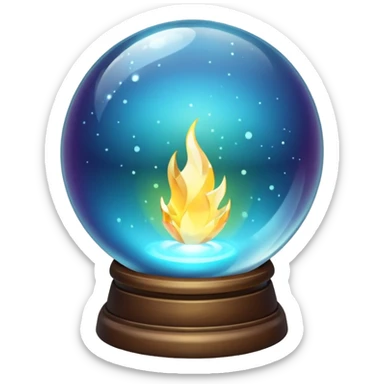 Crystal Ball – Transparent orb glowing with light sticker