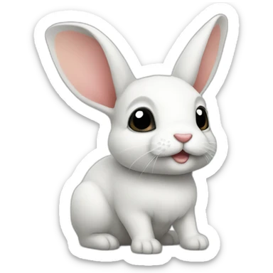 Conejo pequeño blanco con manchas negras sticker