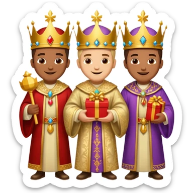 Hola quiero que me hagas un emoji de los tres Reyes Magos juntos Baltasar Gaspar y Melchor sticker