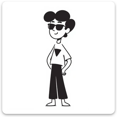 cool guy meme with sunglasses, relaxed pose, hand drawn doodle style, casual and humorous sticker