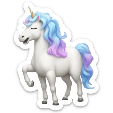 A unicorn farting sticker