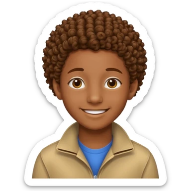 an african teen with mid taper his hair is curly sticker