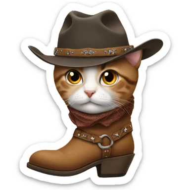 cat in cowboy boots sticker