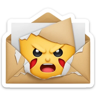 Angry envelope but cute sticker