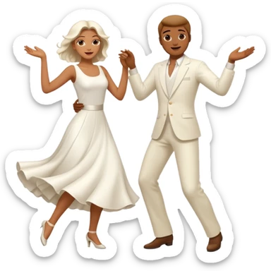 Man and woman dancing white sticker