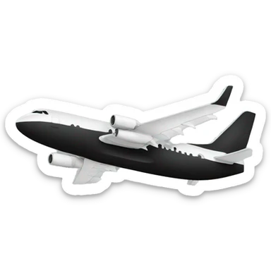 Black airplain Symbol  sticker
