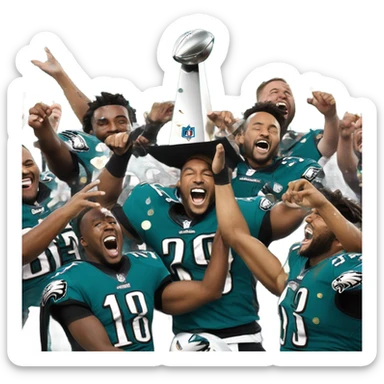 Eagles team win Super Bowl 2025 sticker