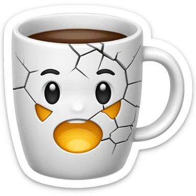 cracked mug no face sticker