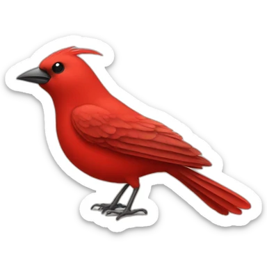 red bird with no legs sticker