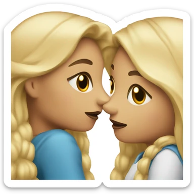 2 girls which gossiping together (one with dark hair second with blonde hair) sticker