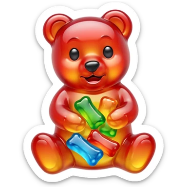 Gummy bear melting sticker
