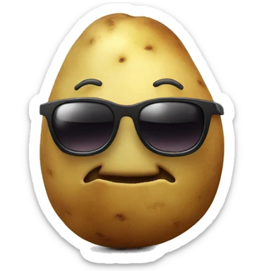 Potato wearing sunglasses  sticker