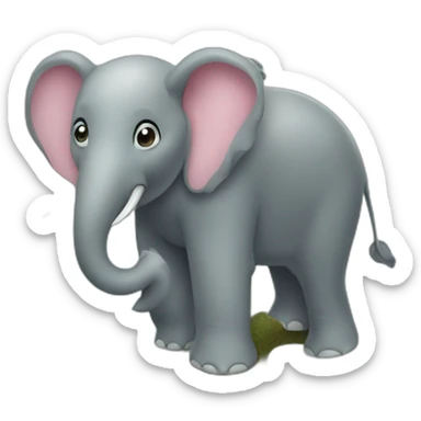 Elefant on a bird sticker