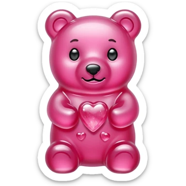 Crystallized Pink Gummybear sticker