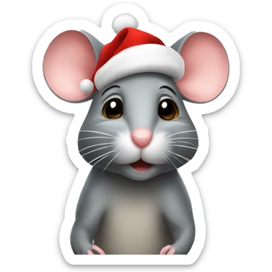 Mouse with christmashat sticker