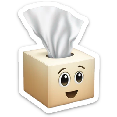 Tissue box sticker