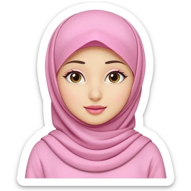 wanita hijab pink baju putih lagi skincare sticker