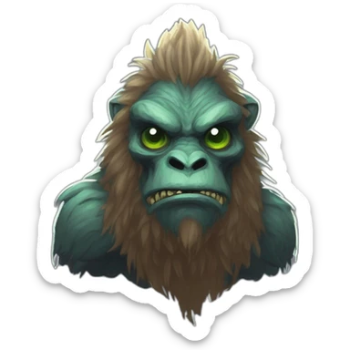 alien bigfoot creature  monster scifi roguelike rpg style inspired by slay thee spire sticker