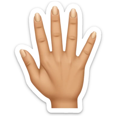 Emoji of ring finger bent forward and all other fingers standing straight from the wrist sticker